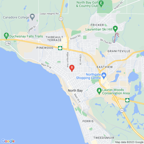 Great Jigsaw Puzzles location map: 559 Galt Street, North Bay, Ontario