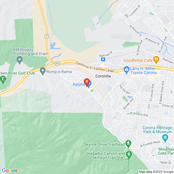 FloorCo and Design location map: 2721 Green River Rd #104, Corona, CA